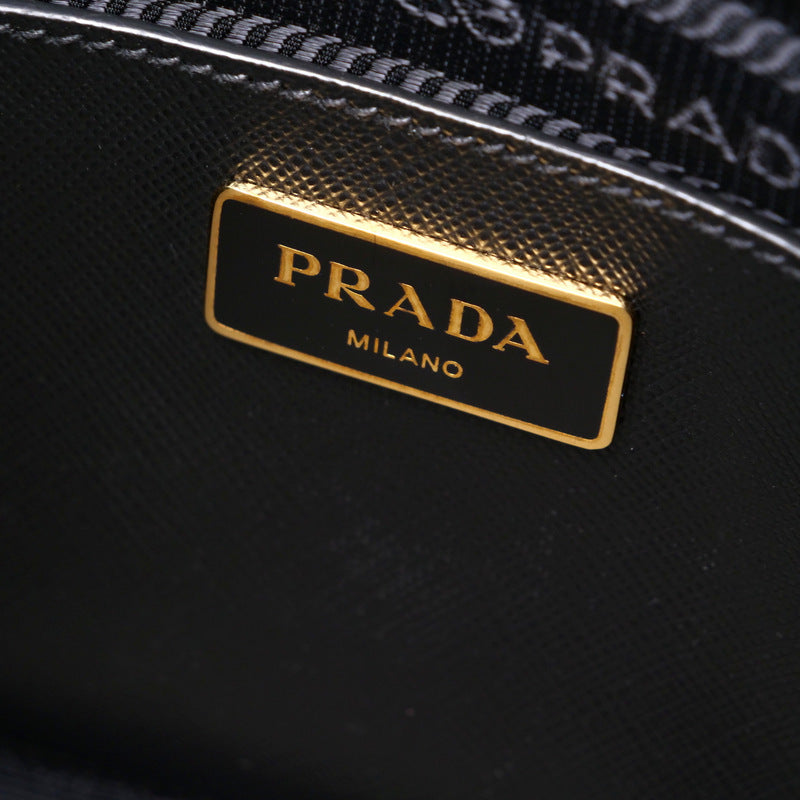 PRADA Handbag BN2558 leather black Safiano Women Used Authentic
