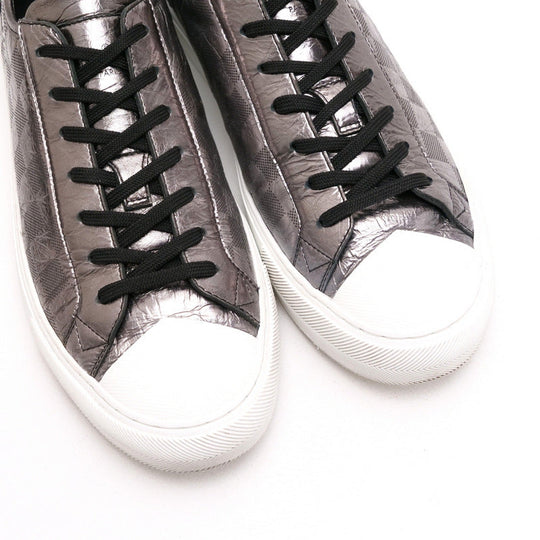 LOUIS VUITTON sneakers Genuine Leather Silver Tenis Tattoo mens 8 Used Authentic