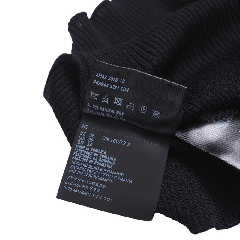 PRADA knit DNA945 knit black Women 36 Used Authentic