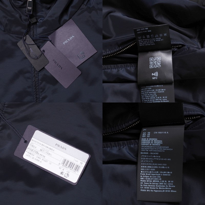 PRADA Jacket SGB224 polyester Navy / Black mens 58 Used Authentic