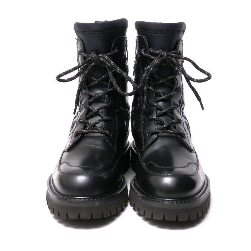LOUIS VUITTON boots Leather x Rubber Monogram black Monogram landscape mens 8 Used Authentic