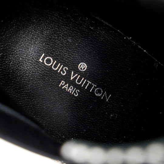 LOUIS VUITTON boots canvas dark gray x white Janet Women 36 Used Authentic