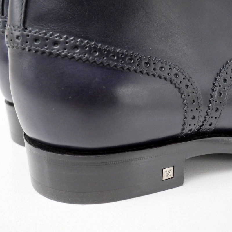 LOUIS VUITTON boots leather dark purple mens 7 1/2 Used Authentic