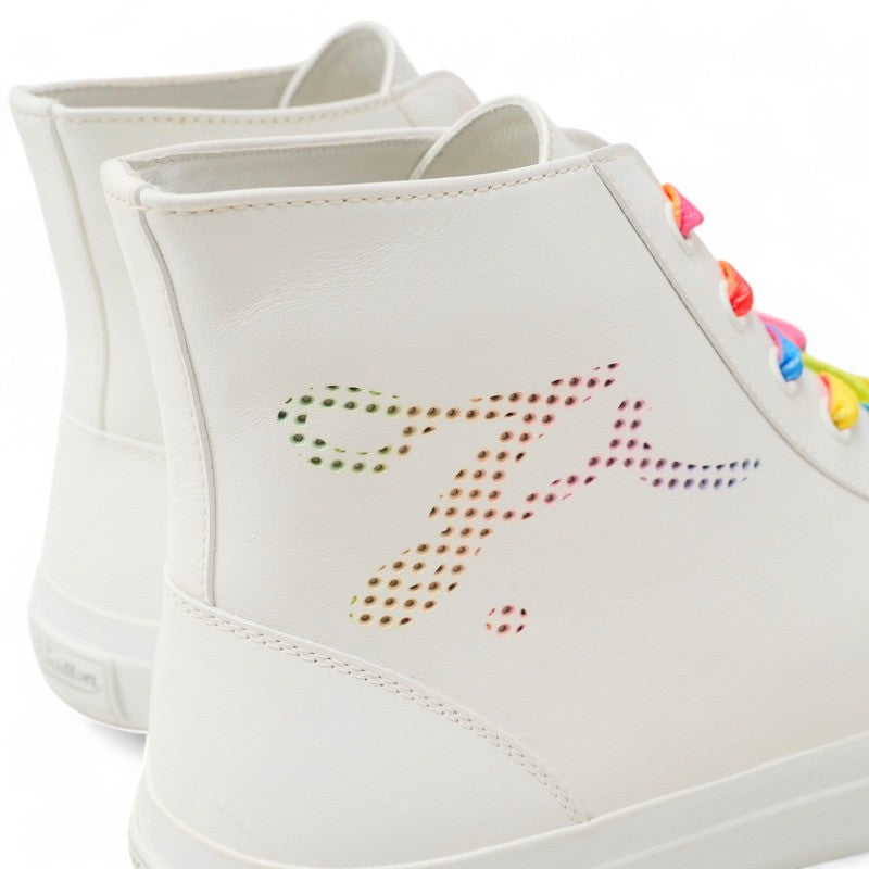 LOUIS VUITTON sneakers leather white Tattoo line mens 7 Used Authentic