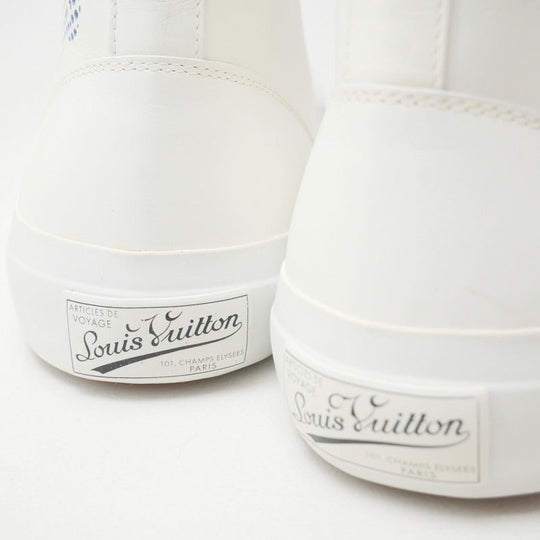 LOUIS VUITTON sneakers leather white Tattoo line mens 7 Used Authentic