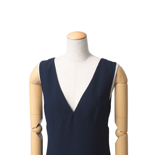 PRADA one piece DNA881 Acetate 72% Viscose Rayon 28% Navy Women 40 Used Authentic