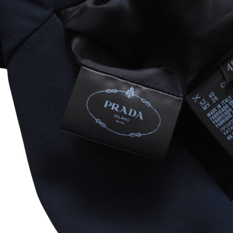 PRADA one piece DNA881 Acetate 72% Viscose Rayon 28% Navy Women 40 Used Authentic