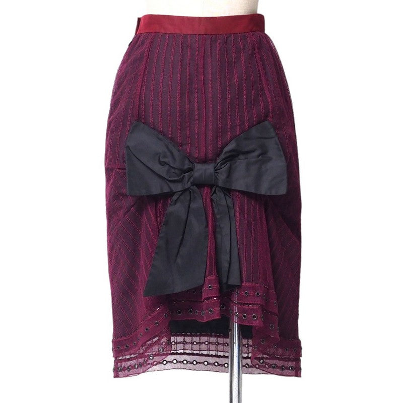 LOUIS VUITTON skirt race Wine red type Women 36 Used Authentic