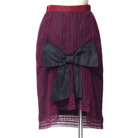 LOUIS VUITTON skirt race Wine red type Women 36 Used Authentic
