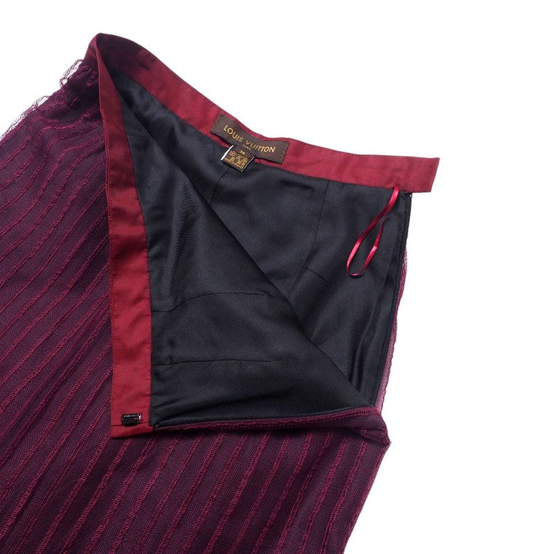 LOUIS VUITTON skirt race Wine red type Women 36 Used Authentic