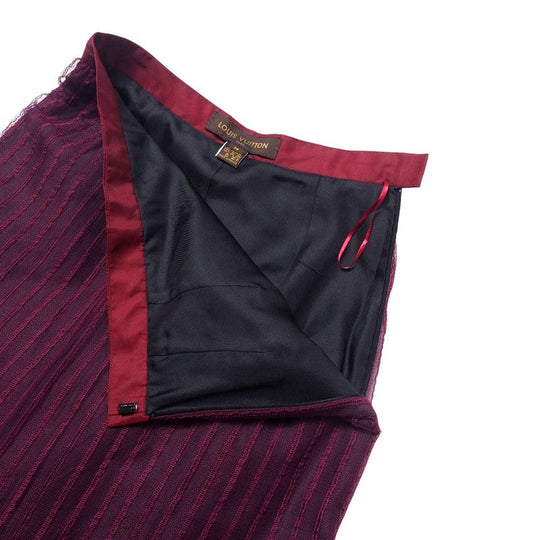 LOUIS VUITTON skirt race Wine red type Women 36 Used Authentic
