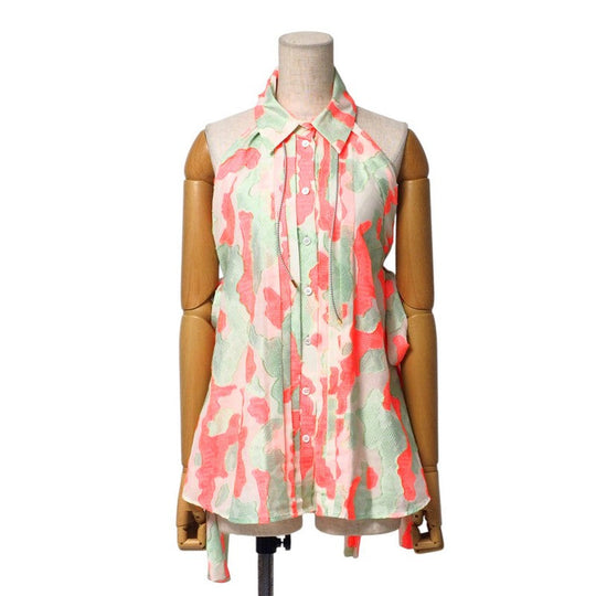 LOUIS VUITTON blouse RW101B WQBL49S2Y cotton Green/pink type Women 36 Used Authentic