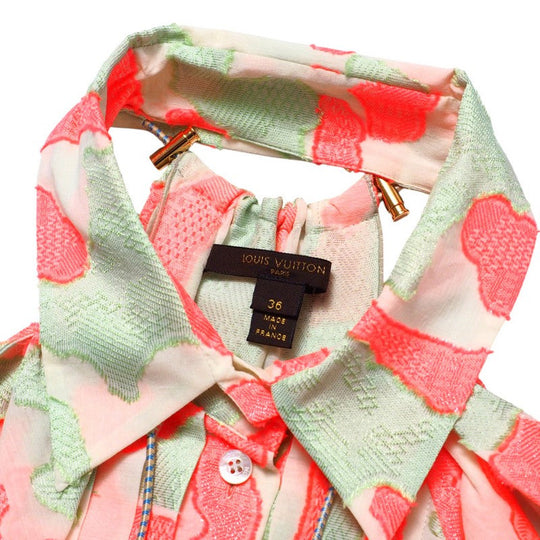 LOUIS VUITTON blouse RW101B WQBL49S2Y cotton Green/pink type Women 36 Used Authentic