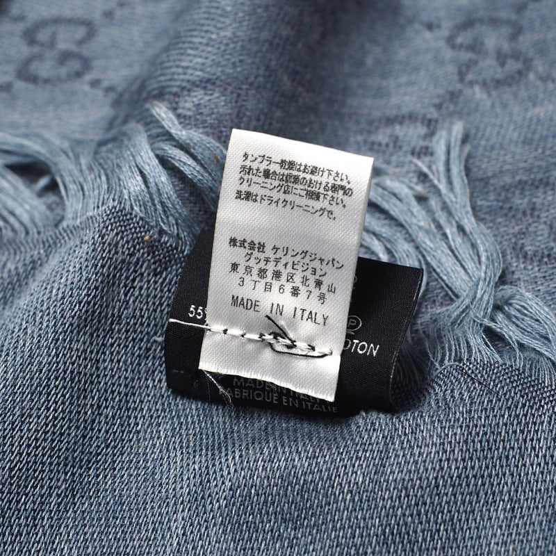 GUCCI shawl 283833 3G272 55% cotton, 45% silk Navy