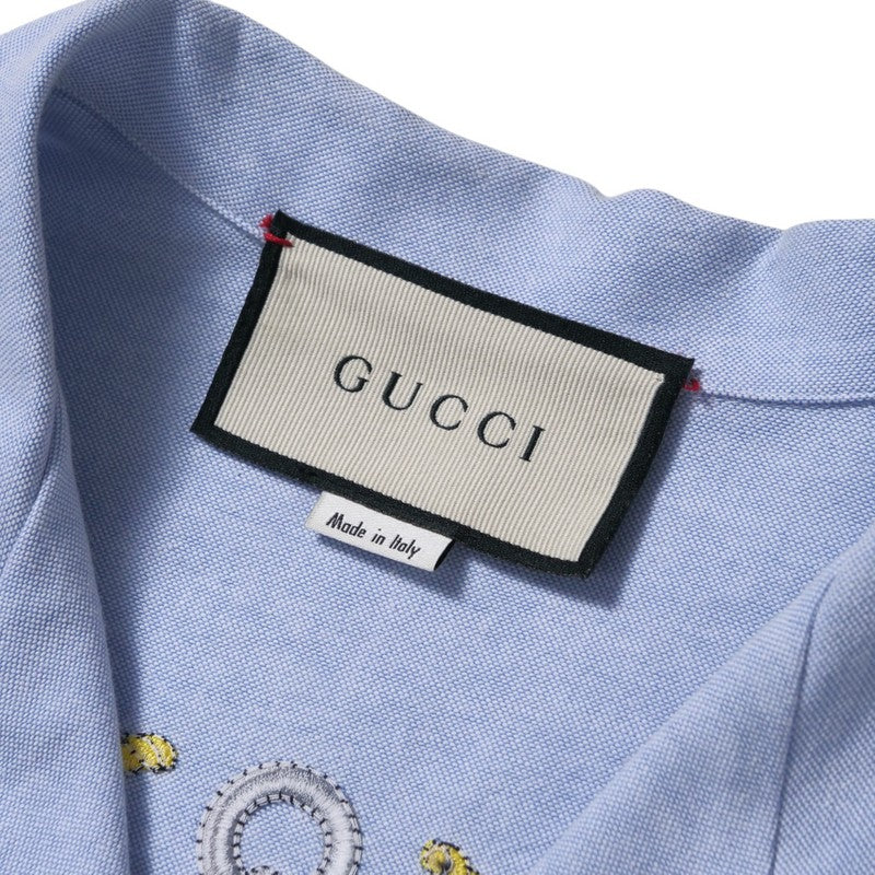 GUCCI Short sleeve shirt 604109 cotton blue mens 46 Used Authentic