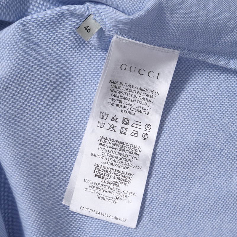 GUCCI Short sleeve shirt 604109 cotton blue mens 46 Used Authentic