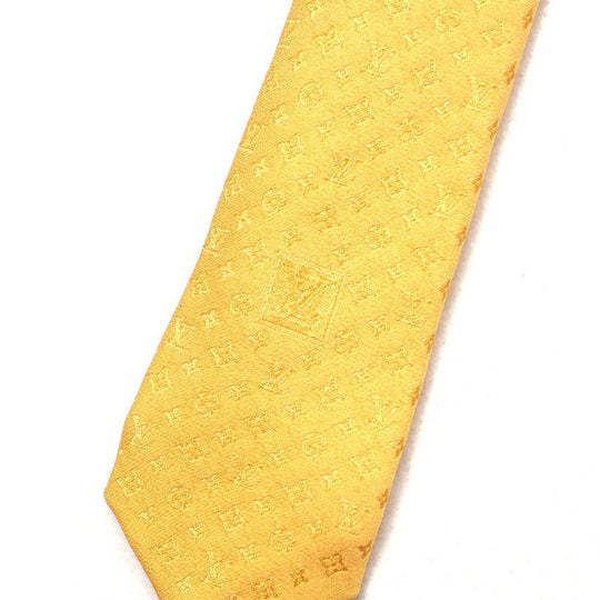 LOUIS VUITTON tie silk Yellow type mens Used Authentic
