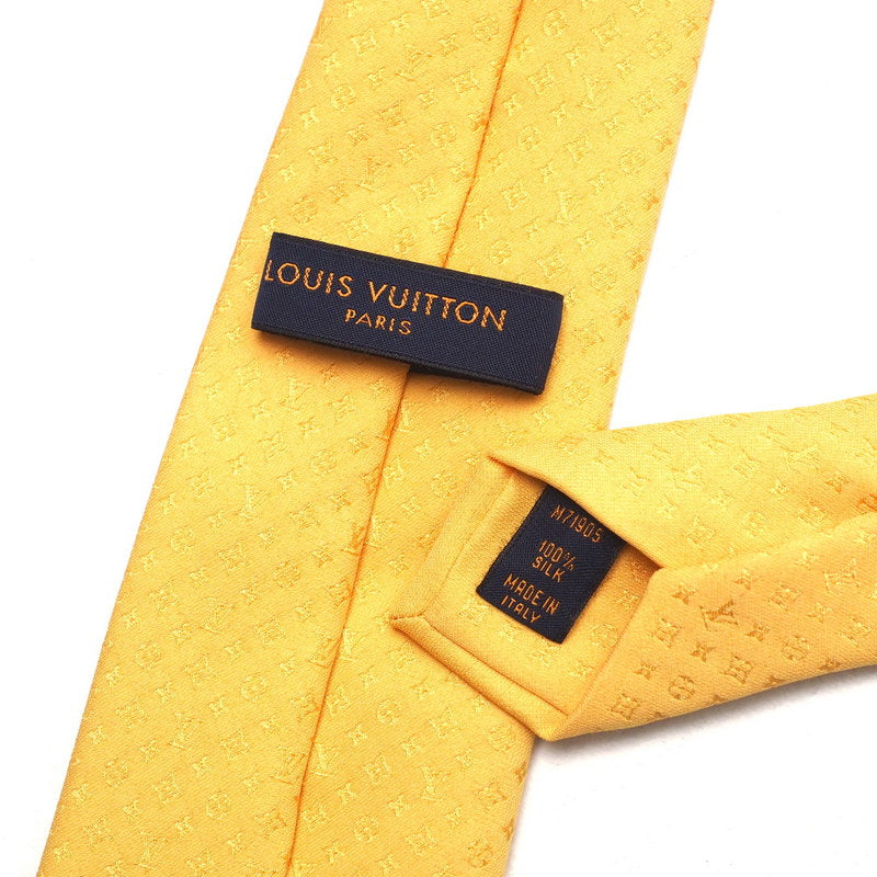 LOUIS VUITTON tie silk Yellow type mens Used Authentic