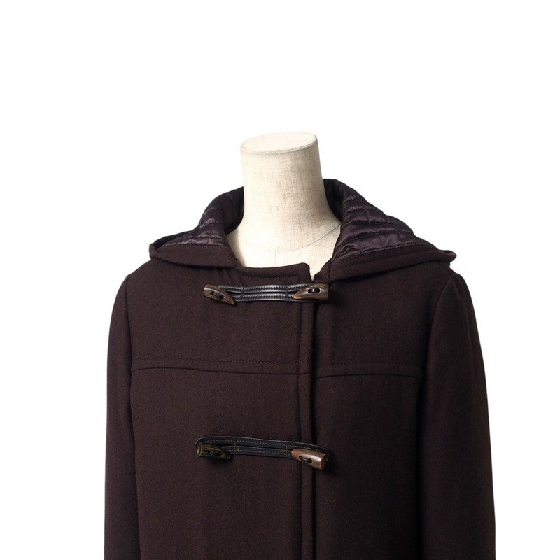 PRADA Duffel coat 86561 wool Brown Women 40 Used Authentic