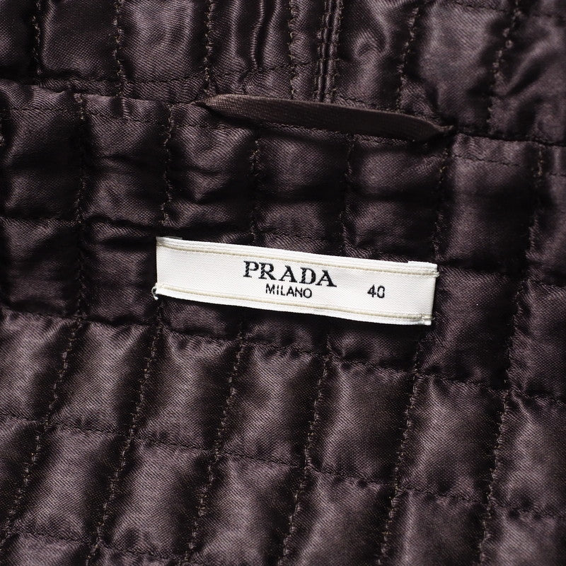 PRADA Duffel coat 86561 wool Brown Women 40 Used Authentic