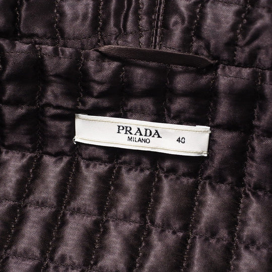 PRADA Duffel coat 86561 wool Brown Women 40 Used Authentic