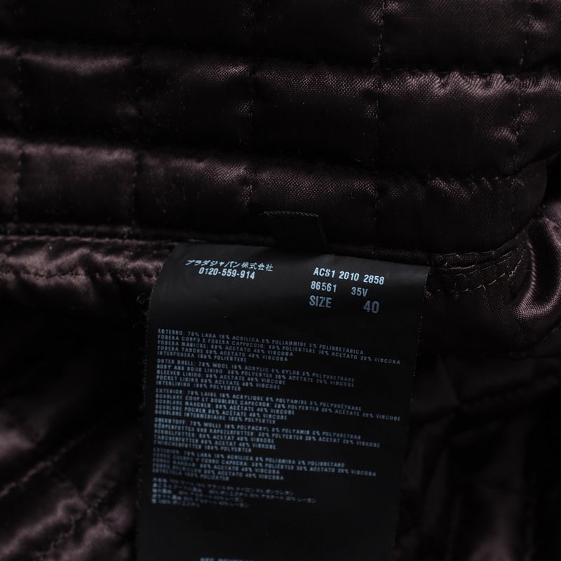PRADA Duffel coat 86561 wool Brown Women 40 Used Authentic