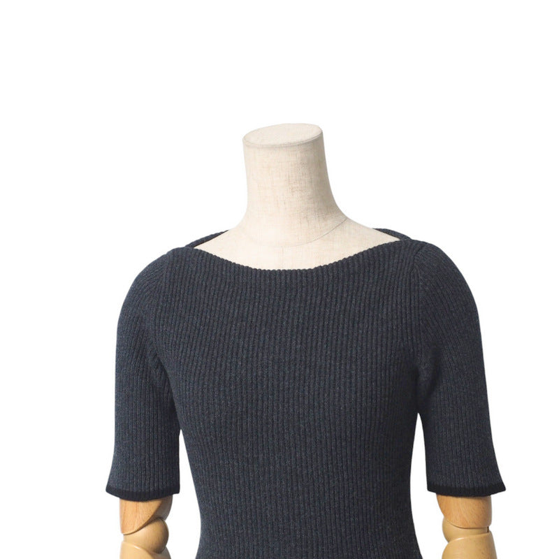 LOUIS VUITTON one piece RW132W knit Gray x black Women XS Used Authentic