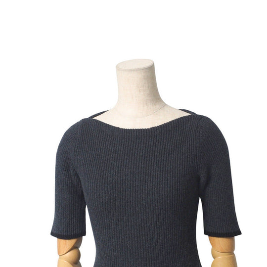 LOUIS VUITTON one piece RW132W knit Gray x black Women XS Used Authentic