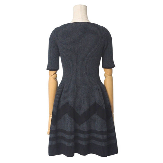 LOUIS VUITTON one piece RW132W knit Gray x black Women XS Used Authentic