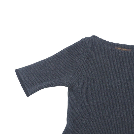 LOUIS VUITTON one piece RW132W knit Gray x black Women XS Used Authentic