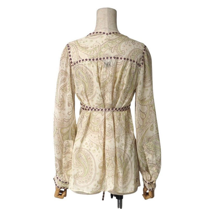 LOUIS VUITTON Tunic 100% silk beige Women 36 Used Authentic