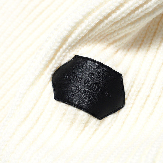 LOUIS VUITTON sweater FJKL15XZQ knit Bicolor white x black gold buttons Women S Used Authentic