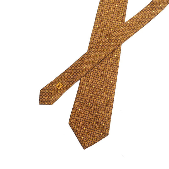 LOUIS VUITTON tie silk Brown type mens Used Authentic