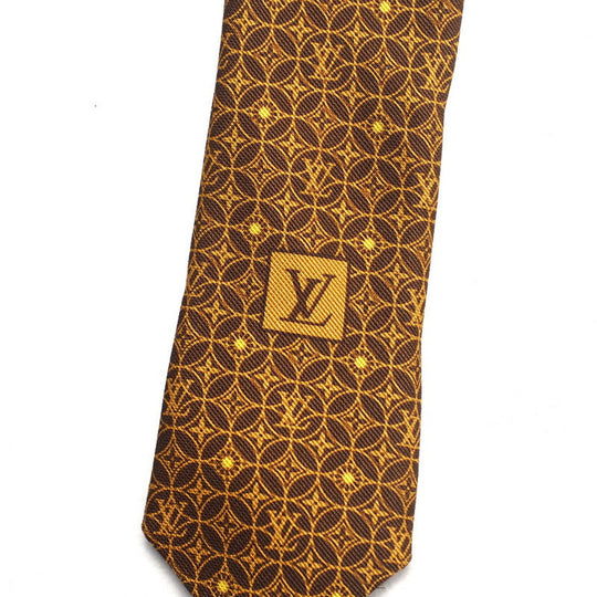LOUIS VUITTON tie silk Brown type mens Used Authentic