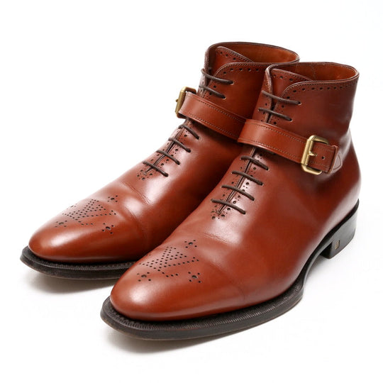 LOUIS VUITTON boots leather Brown mens 7 Used Authentic