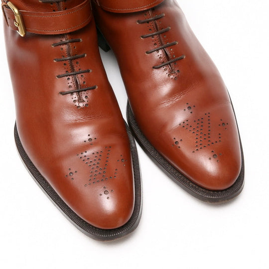 LOUIS VUITTON boots leather Brown mens 7 Used Authentic