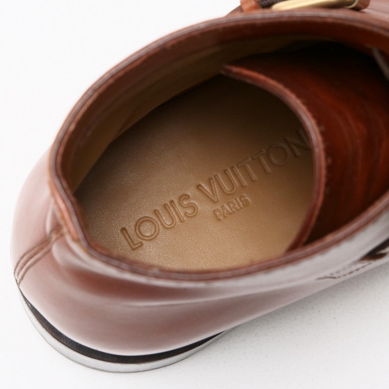 LOUIS VUITTON boots leather Brown mens 7 Used Authentic