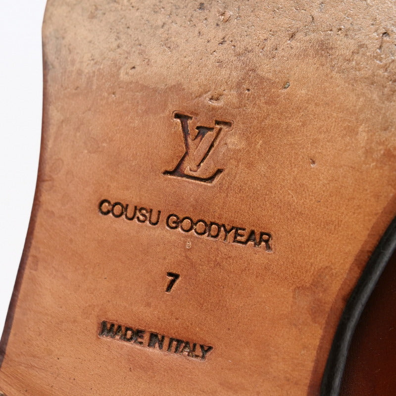 LOUIS VUITTON boots leather Brown mens 7 Used Authentic