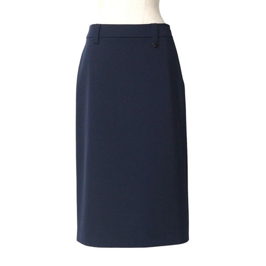 PRADA skirt P151U polyester Navy Women 38 Used Authentic
