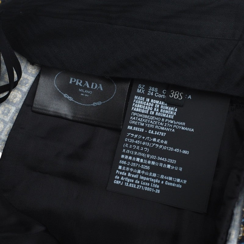PRADA Pants P281D wool Blue x Black type Women 38S Used Authentic