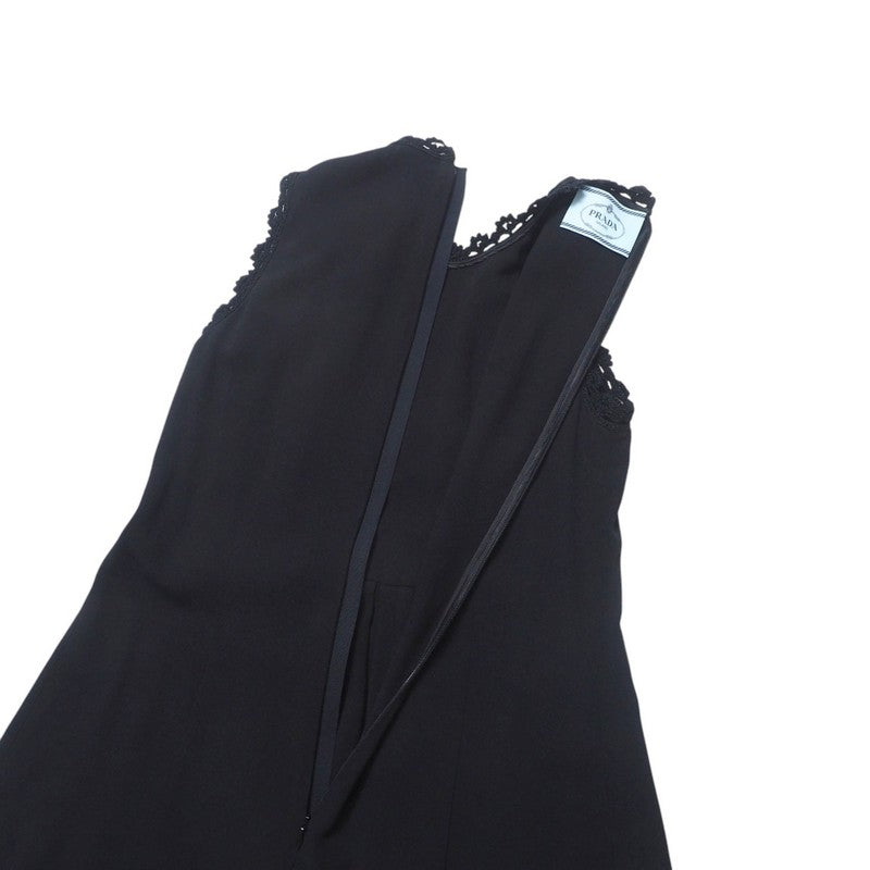 PRADA one piece acetate black Women 40 Used Authentic