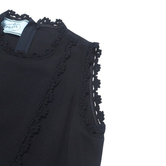 PRADA one piece acetate black Women 40 Used Authentic