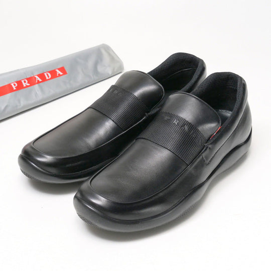 PRADA SPORTS Slip-on Genuine Leather black mens 6 Used Authentic