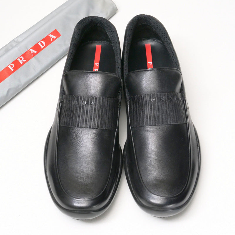 PRADA SPORTS Slip-on Genuine Leather black mens 6 Used Authentic