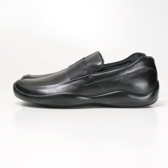PRADA SPORTS Slip-on Genuine Leather black mens 6 Used Authentic