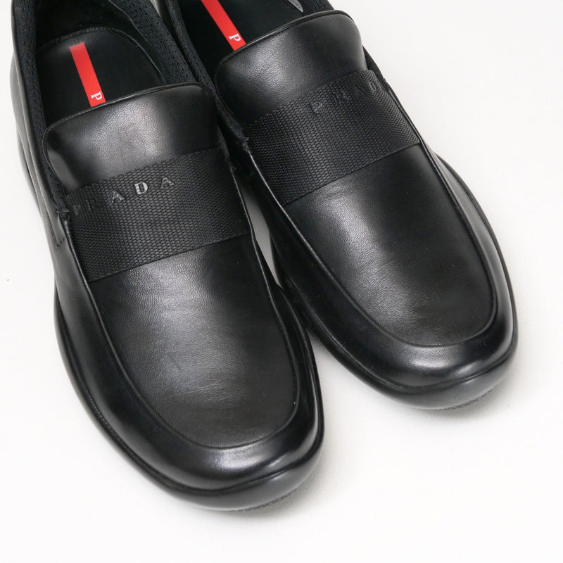 PRADA SPORTS Slip-on Genuine Leather black mens 6 Used Authentic