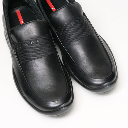 PRADA SPORTS Slip-on Genuine Leather black mens 6 Used Authentic