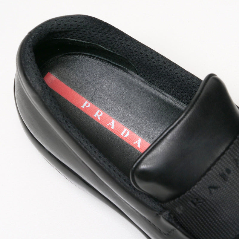 PRADA SPORTS Slip-on Genuine Leather black mens 6 Used Authentic