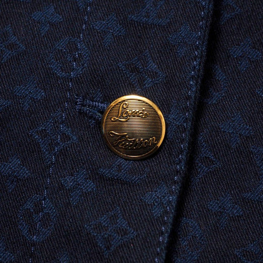 LOUIS VUITTON Jacket RW112W WTJA01B3K cotton Navy Women 36 Used Authentic