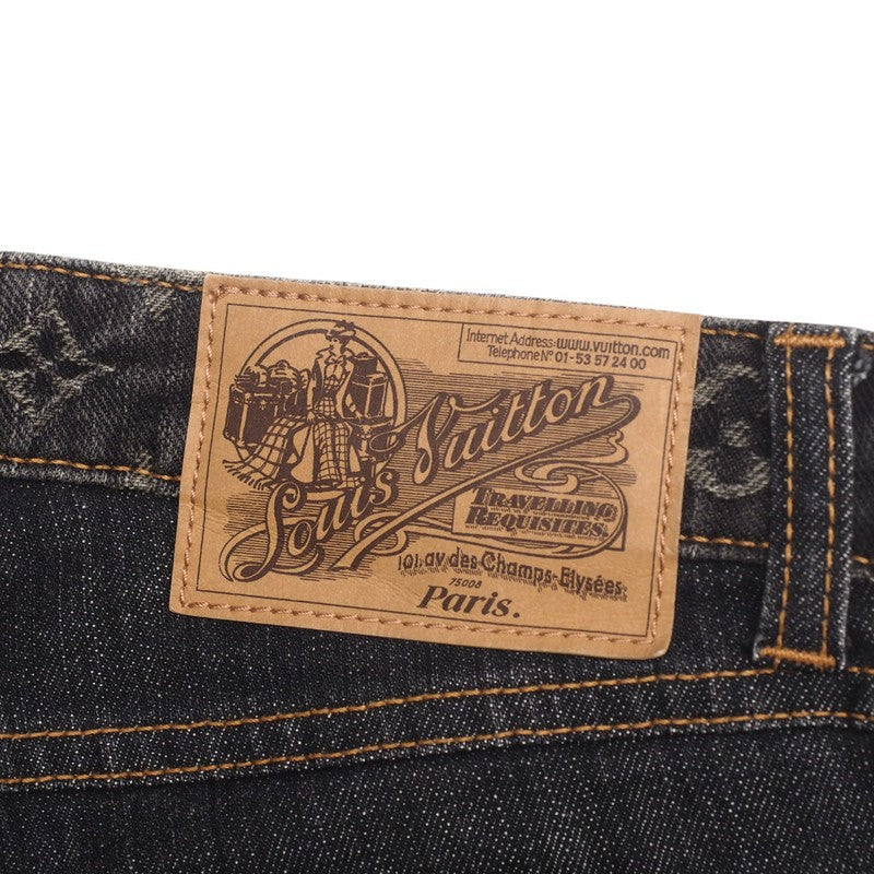 LOUIS VUITTON Denim pants 072WWLPA02CF7 Cotton denim Black type Women 38 Used Authentic
